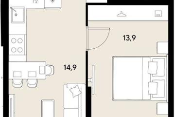 Фото №1: 1-комнатная квартира 37 м², 2/18 эт. - Краснодар, мкр. ЖК Грейд,
