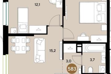 Фото №1: 2-комнатная квартира 46 м², 10/18 эт. - Краснодар, мкр. ЖК Грейд,