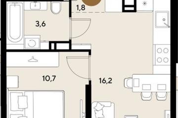 Фото №1: 1-комнатная квартира 32 м², 13/18 эт. - Краснодар, мкр. ЖК Грейд,