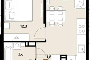 Фото №1: 1-комнатная квартира 34 м², 17/18 эт. - Краснодар, мкр. ЖК Грейд,