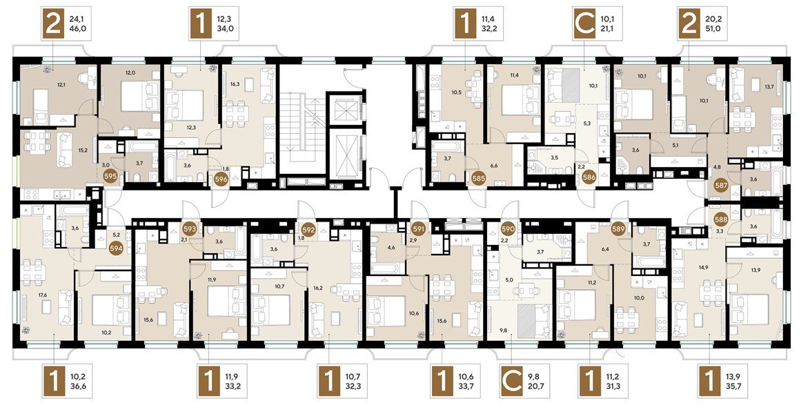 Фото №8: 1-комнатная квартира 34&nbsp;м², 17/18&nbsp;эт. - Краснодар, Прикубанский внутригородской округ, ЖК Грейд, мкр. ЖК Грейд