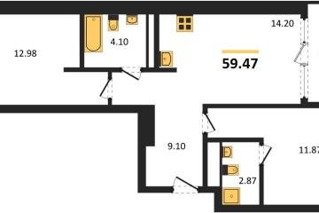 Фото №1: 2-комнатная квартира 59 м², 7/18 эт. - Краснодар, мкр. жилой квартал Патрики,