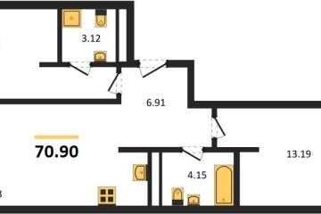 Фото №1: 2-комнатная квартира 70 м², 15/18 эт. - Краснодар, мкр. жилой квартал Патрики,