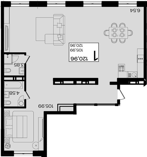 Фото №1: 1-комнатная квартира 120&nbsp;м², 16/18&nbsp;эт. - Краснодар, Карасунский внутригородской округ, Хлопчато-бумажный Комбинат, мкр. жилой квартал Патрики