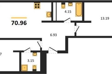 Фото №1: 2-комнатная квартира 70 м², 14/18 эт. - Краснодар, мкр. жилой квартал Патрики,