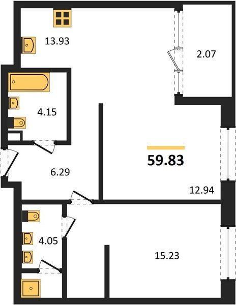 Фото №1: 2-комнатная квартира 59&nbsp;м², 10/18&nbsp;эт. - Краснодар, Карасунский внутригородской округ, Хлопчато-бумажный Комбинат, мкр. жилой квартал Патрики