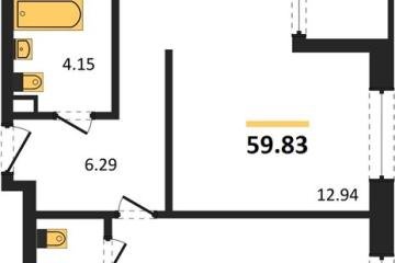 Фото №1: 2-комнатная квартира 59 м², 11/18 эт. - Краснодар, мкр. жилой квартал Патрики,