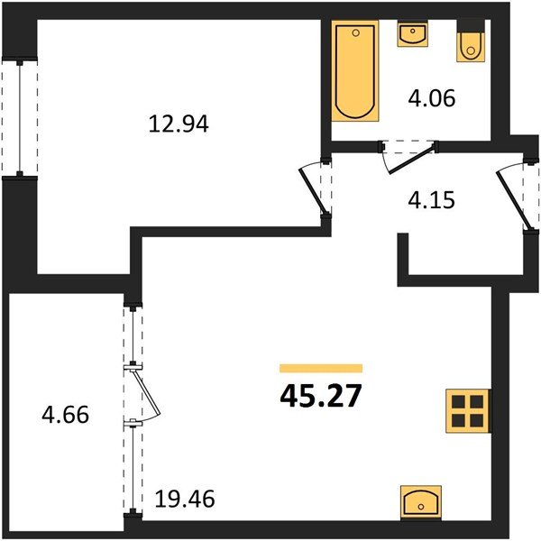 Фото №1: 1-комнатная квартира 45&nbsp;м², 10/18&nbsp;эт. - Краснодар, Карасунский внутригородской округ, Хлопчато-бумажный Комбинат, мкр. жилой квартал Патрики