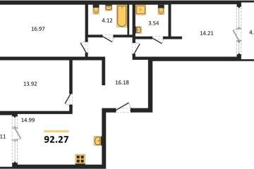Фото №1: 3-комнатная квартира 92 м², 11/18 эт. - Краснодар, мкр. жилой квартал Патрики,