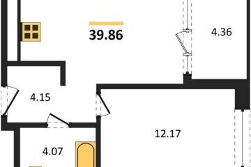 Фото №1: 1-комнатная квартира 39 м², 12/18 эт. - Краснодар, мкр. жилой квартал Патрики,