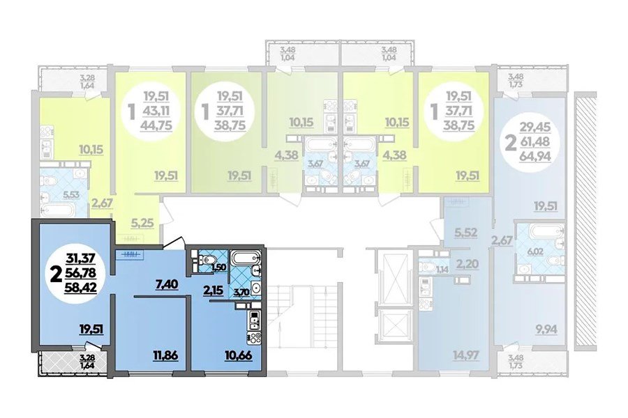 Фото №8: 1-комнатная квартира 38&nbsp;м², 14/16&nbsp;эт. - Краснодар, Прикубанский внутригородской округ, Восточный, мкр. жилой комплекс Квартал № 6