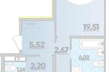 Фото №1: 2-комнатная квартира 64 м², 15/16 эт. - Краснодар, мкр. жилой комплекс Квартал № 6,