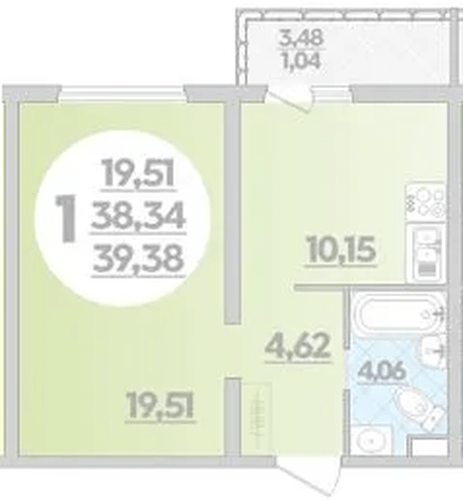 Фото №1: 1-комнатная квартира 39&nbsp;м², 1/16&nbsp;эт. - Краснодар, Прикубанский внутригородской округ, Восточный, мкр. жилой комплекс Квартал № 6
