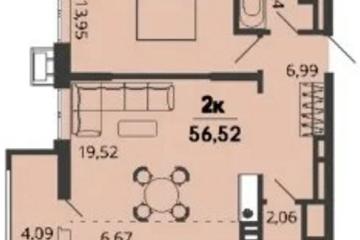 Фото №1: 1-комнатная квартира 56 м², 3/9 эт. - Знаменский, мкр. Родные Просторы,