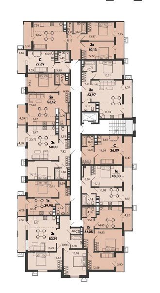 Фото №8: 2-комнатная квартира 83&nbsp;м², 8/9&nbsp;эт. - Знаменский, Карасунский внутригородской округ, мкр. Родные Просторы
