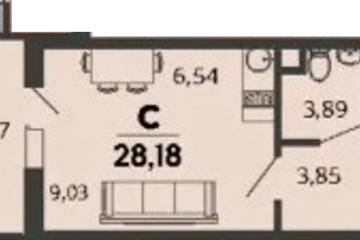 Фото №1: Студия 28 м², 2/9 эт. - Знаменский, мкр. Родные Просторы,