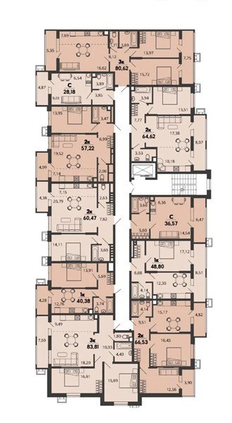Фото №8: 1-комнатная квартира 57&nbsp;м², 2/9&nbsp;эт. - Знаменский, Карасунский внутригородской округ, мкр. Родные Просторы