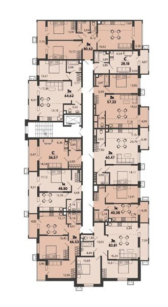 Фото №8: 1-комнатная квартира 60&nbsp;м², 2/9&nbsp;эт. - Знаменский, Карасунский внутригородской округ, мкр. Родные Просторы