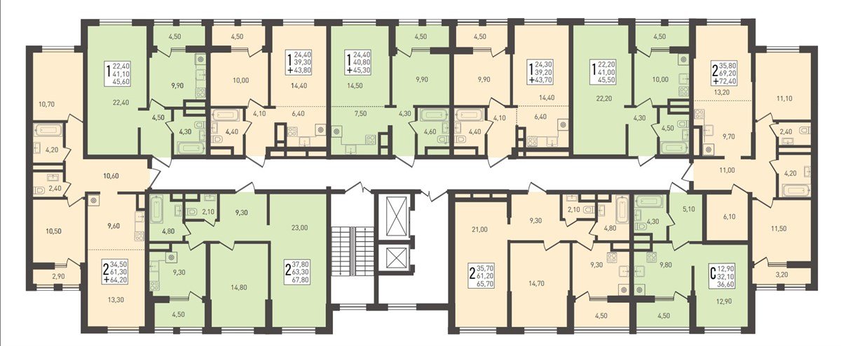 Фото №8: 2-комнатная квартира 72&nbsp;м², 3/8&nbsp;эт. - Краснодар, Прикубанский внутригородской округ, мкр. жилой комплекс Югге