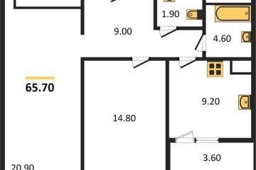 Фото №1: 2-комнатная квартира 65 м², 5/8 эт. - Краснодар, мкр. жилой комплекс Югге,