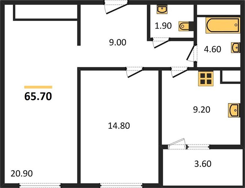 Фото №1: 2-комнатная квартира 65&nbsp;м², 5/8&nbsp;эт. - Краснодар, Прикубанский внутригородской округ, мкр. жилой комплекс Югге