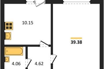 Фото №1: 1-комнатная квартира 39 м², 1/16 эт. - Краснодар, мкр. жилой комплекс Квартал № 6,
