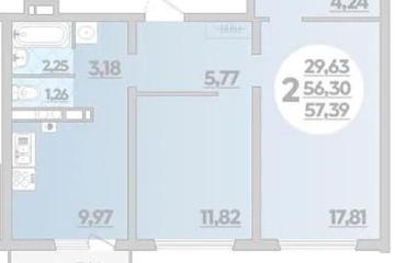 Фото №1: 2-комнатная квартира 57 м², 8/8 эт. - Лабинск, мкр. ЖК Первый, ул. Калинина, 309