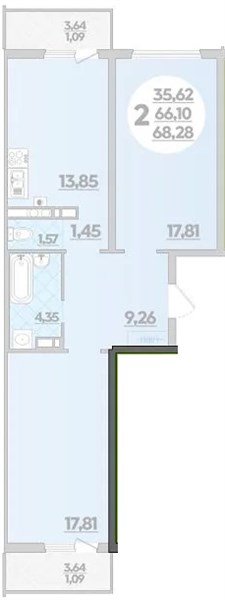 Фото №1: 2-комнатная квартира 68&nbsp;м², 8/8&nbsp;эт. - Лабинск, мкр. ЖК Первый, ул. Калинина, 309