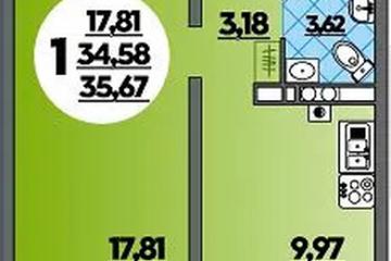 Фото №1: 1-комнатная квартира 35 м², 2/8 эт. - Лабинск, мкр. ЖК Первый, ул. Калинина, 309