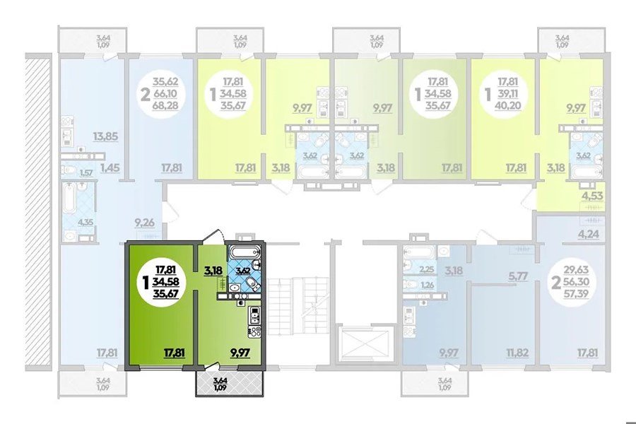 Фото №8: 1-комнатная квартира 35&nbsp;м², 4/8&nbsp;эт. - Лабинск, мкр. ЖК Первый, ул. Калинина, 309