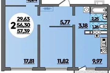 Фото №1: 2-комнатная квартира 57 м², 4/8 эт. - Лабинск, мкр. ЖК Первый, ул. Калинина, 309