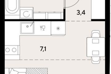 Фото №1: Студия 25 м², 2/18 эт. - Краснодар, мкр. ЖК Грейд,