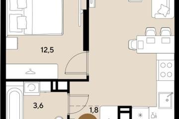Фото №1: 1-комнатная квартира 36 м², 3/18 эт. - Краснодар, мкр. ЖК Грейд,