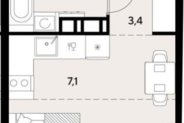 Фото №1: Студия 25 м², 5/18 эт. - Краснодар, мкр. ЖК Грейд,