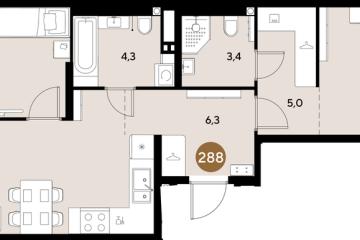 Фото №1: 2-комнатная квартира 63 м², 5/18 эт. - Краснодар, мкр. ЖК Грейд,
