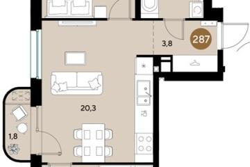 Фото №1: 2-комнатная квартира 61 м², 3/18 эт. - Краснодар, мкр. ЖК Грейд,