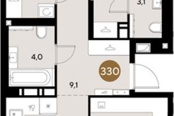 Фото №1: 3-комнатная квартира 81 м², 3/18 эт. - Краснодар, мкр. ЖК Грейд,