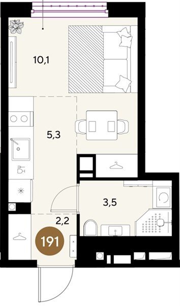 Фото №1: Студия 21&nbsp;м², 17/18&nbsp;эт. - Краснодар, Прикубанский внутригородской округ, мкр. ЖК Грейд