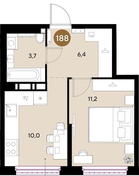 Фото №1: 1-комнатная квартира 31&nbsp;м², 13/18&nbsp;эт. - Краснодар, Прикубанский внутригородской округ, мкр. ЖК Грейд