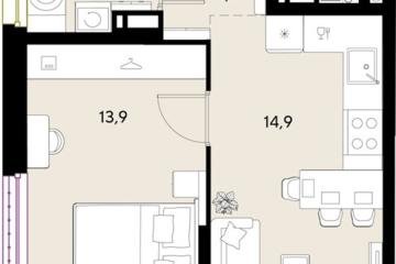 Фото №1: 1-комнатная квартира 35 м², 16/18 эт. - Краснодар, мкр. ЖК Грейд,