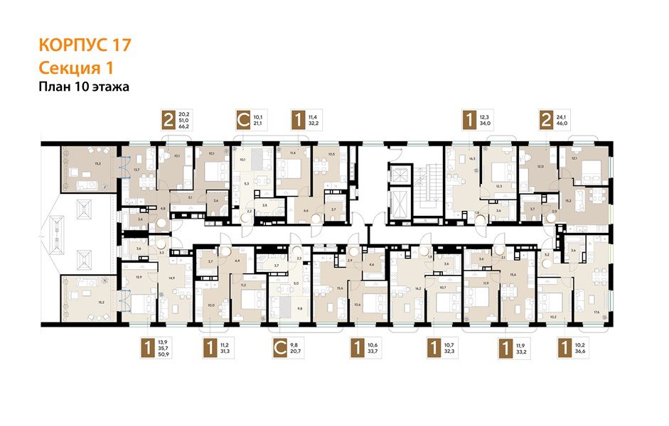 Фото №8: 1-комнатная квартира 36&nbsp;м², 10/18&nbsp;эт. - Краснодар, Прикубанский внутригородской округ, мкр. ЖК Грейд