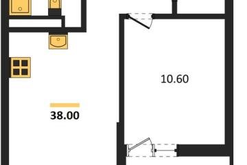 Фото №1: 1-комнатная квартира 38 м², 14/14 эт. - Майкоп, мкр. ЖК Звезды,