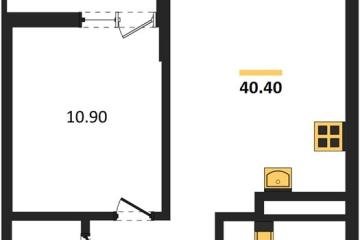 Фото №1: 1-комнатная квартира 40 м², 12/14 эт. - Майкоп, мкр. ЖК Звезды,