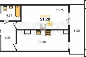 Фото №2: 1-комнатная квартира 51 м² - Ростов-на-Дону, мкр. жилой комплекс Симфония, ул. Спартаковская, 20