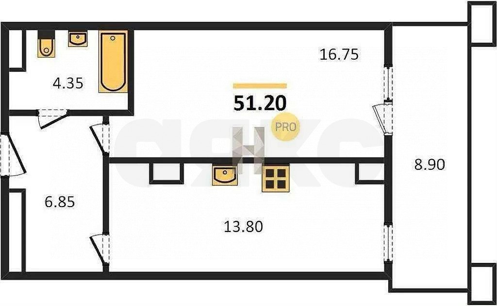 Фото №2: 1-комнатная квартира 51 м² - Ростов-на-Дону, жилой комплекс Симфония, ул. Спартаковская, 20