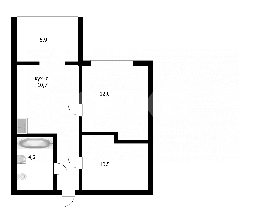 Фото №21: 2-комнатная квартира 48 м² - Анапа, ул. Лермонтова, 120