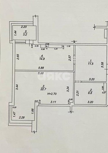 Фото №11: 1-комнатная квартира 55 м² - Анапа, жилой комплекс Бриз, ул. Ленина, 195