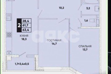 Фото №3: 2-комнатная квартира 65 м² - Ростов-на-Дону, мкр. жилой комплекс Вересаево, ул. Берберовская, 28с2