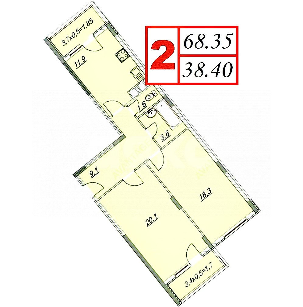 Фото №36: 2-комнатная квартира 68 м² - Анапа, жилой комплекс Бельведер, ул. Таманская, 121к6