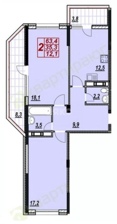 Фото №22: 2-комнатная квартира 75 м² - Анапа, жилой комплекс Лазурный, ул. Крестьянская, 27к4